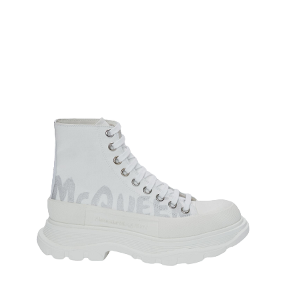  Giày Nữ Alexander McQueen Tread Slick Boot 'Silver' 