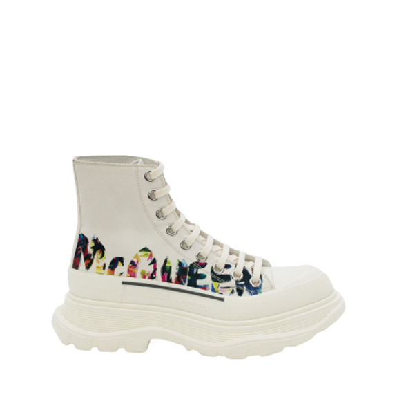  Giày Nữ Alexander McQueen Tread Slick Boot 'White' 