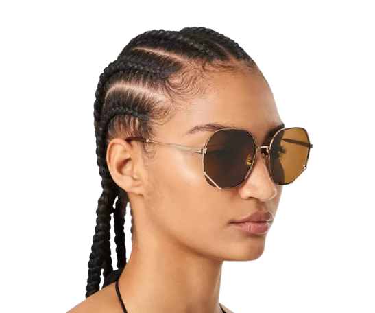 Kính Nữ Marc Jacobs Round Hexagon Metal Sunglasses 'Gold Black' 