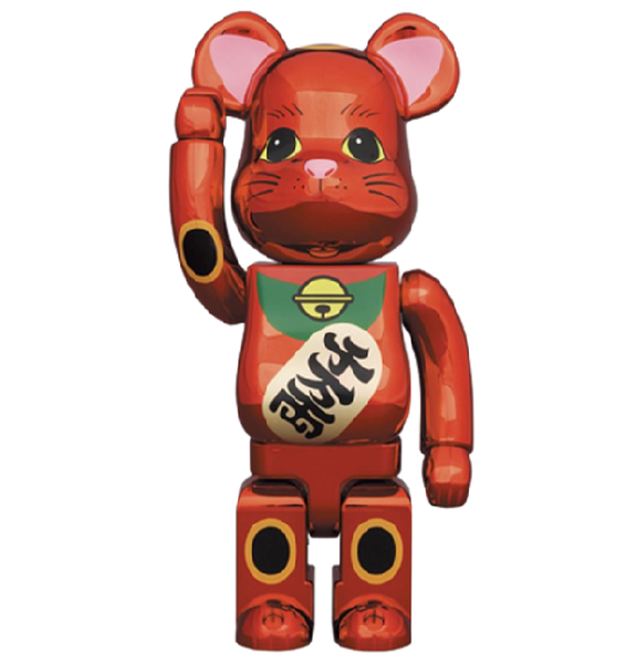  Mô Hình Bearbrick Maneki Neko Gold Red 