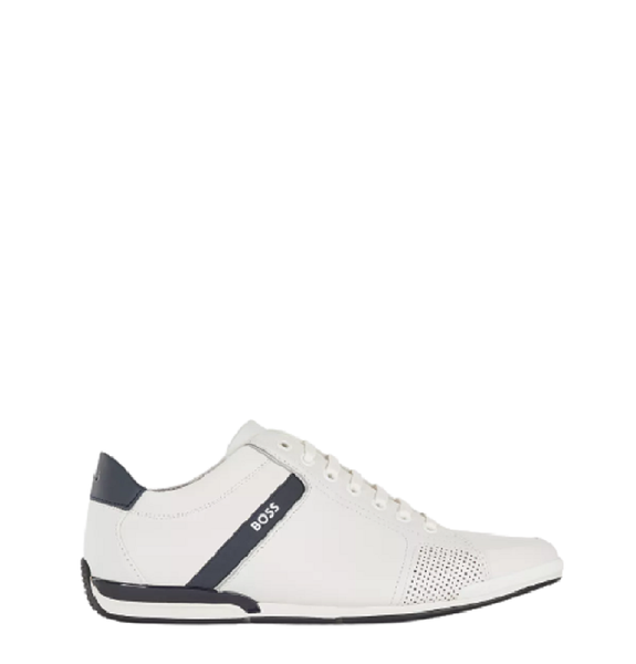  Giày Nam Hugo Boss Low Top Trainers Logos Rubberised Detail 'White' 