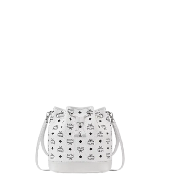  Túi MCM Nữ Dessau Drawstring Bag in Visetos White 