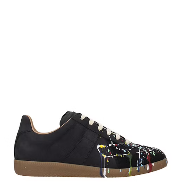  Giày Nam Maison Margiela Replica Paint Drop Sneakers 'Black' 