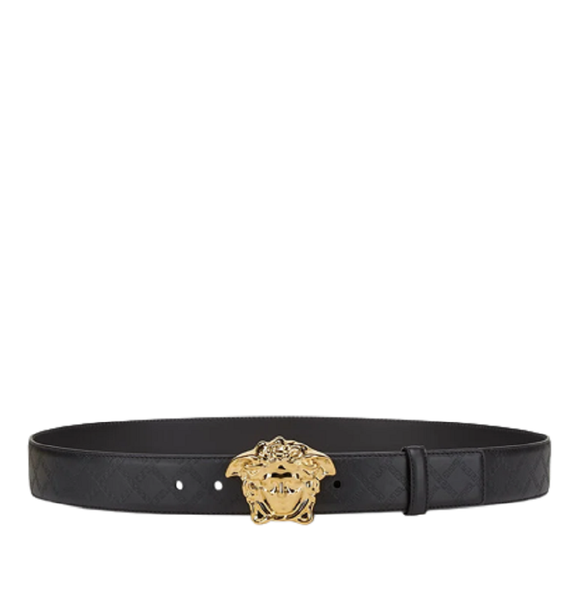  Thắt Lưng Nam Versace Medusa Embossed Greca Leather Black 