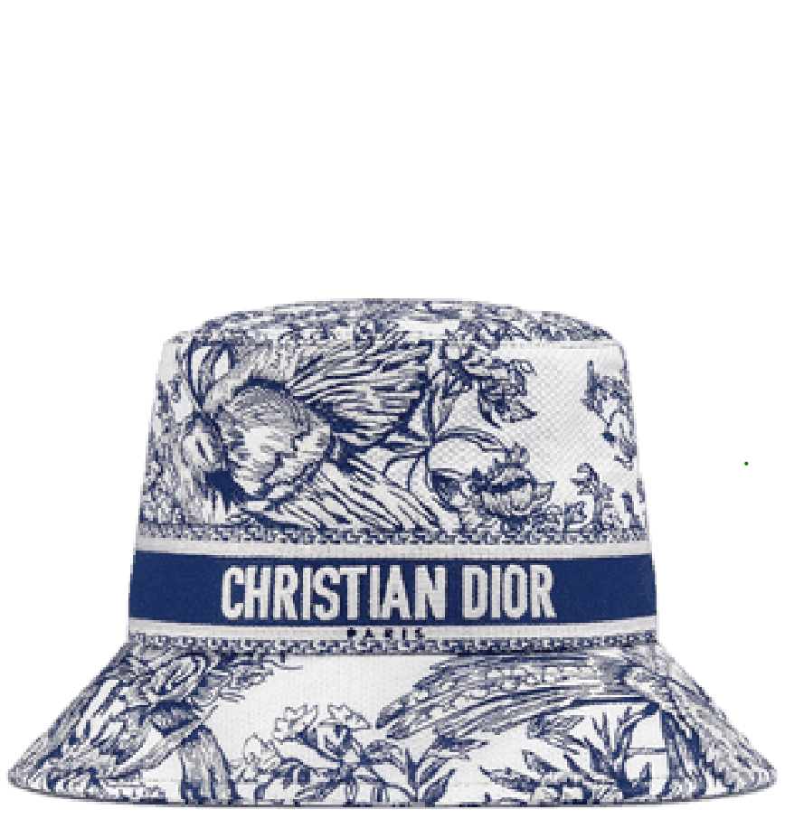 CHRISTIAN DIOR black faux leather net mesh trimmed monogram oblique bucket  hat at 1stDibs