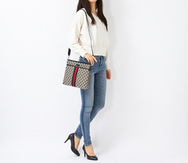  Túi Gucci Shoulder Bag GG Canvas Navy Blue 