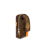  Túi Nam Louis Vuitton Flap Double Phone Pouch Monogram Stripes 'Brown Canvas' 