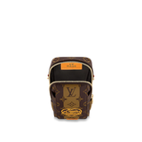  Túi Nam Louis Vuitton Flap Double Phone Pouch Monogram Stripes 'Brown Canvas' 