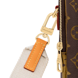  Túi Nam Louis Vuitton Flap Double Phone Pouch Monogram Stripes 'Brown Canvas' 
