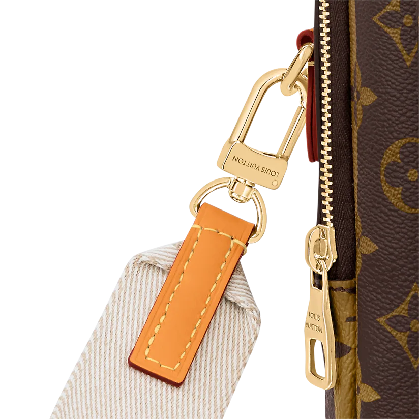  Túi Nam Louis Vuitton Flap Double Phone Pouch Monogram Stripes 'Brown Canvas' 
