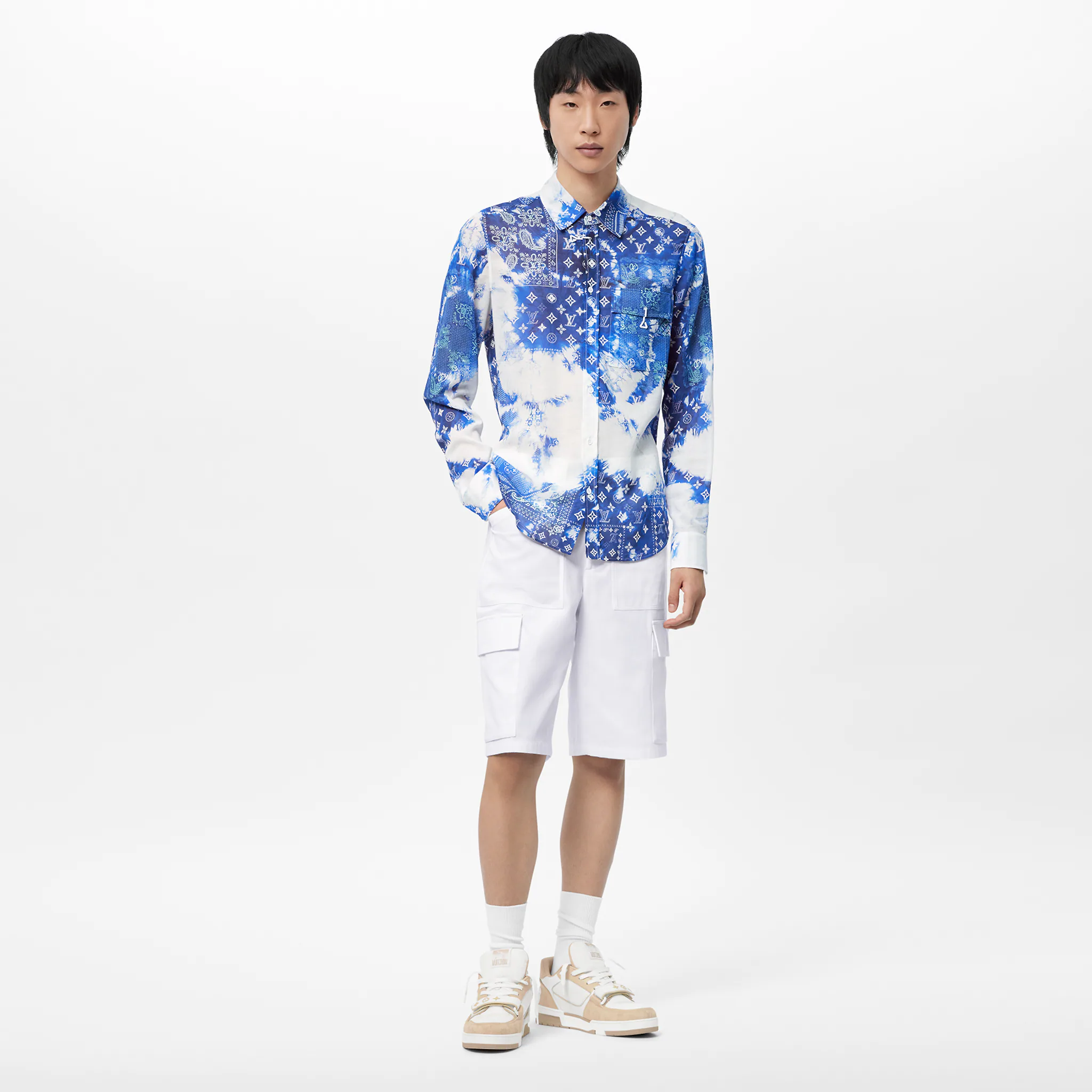 Áo Nam Louis Vuitton Bandana Monogram Shirt 'Multicolor' 1AA4UL