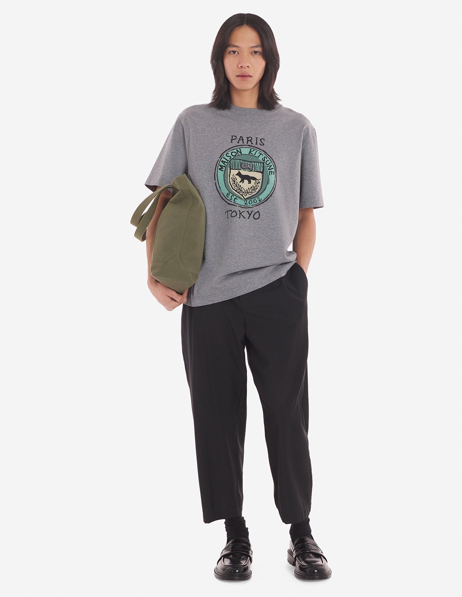  Áo Maison Kitsune City Coins 'Grey' 