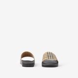  Dép Nam Burberry Check Slides 'Archive Beige' 