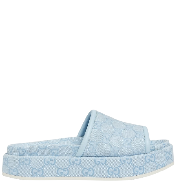  Dép Nữ Gucci GG Platform Sandal 'Blue' 