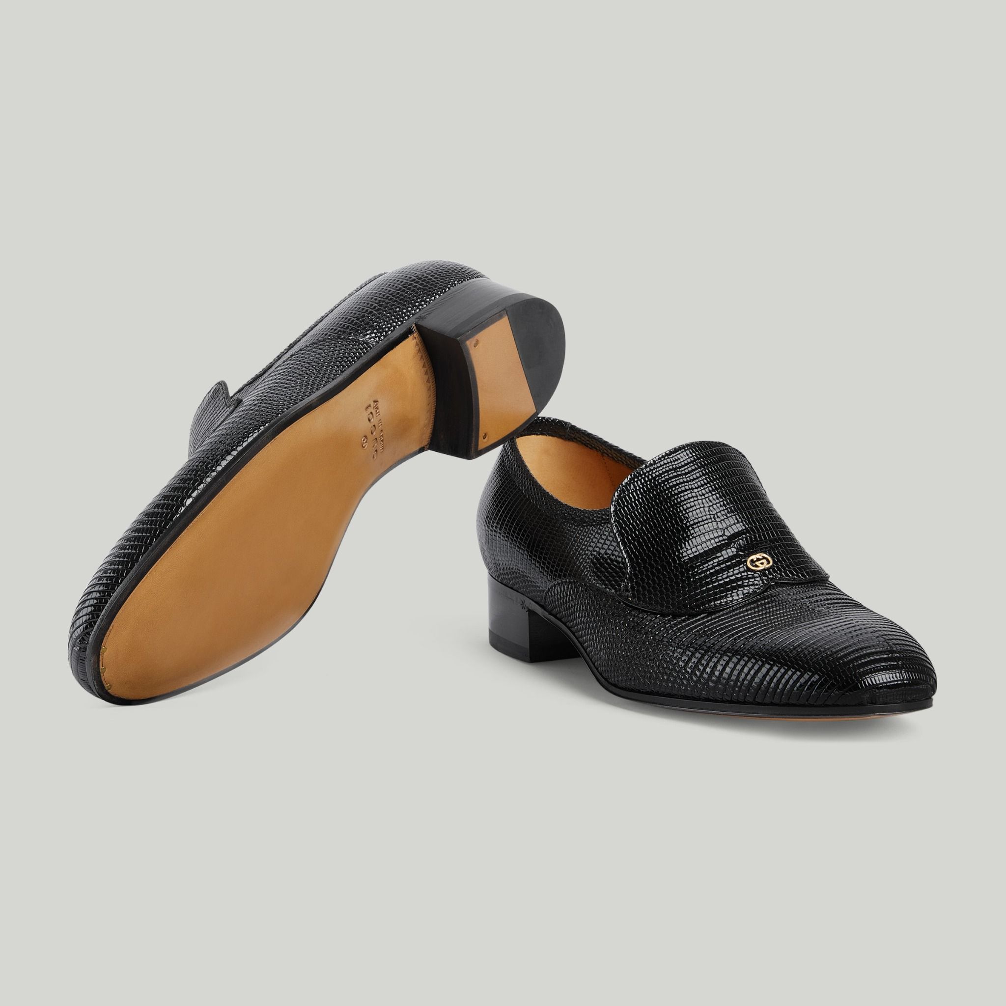 gucci lizard loafers