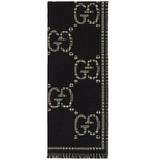  Khăn Gucci Check GG Wool Scarf 'Black' 