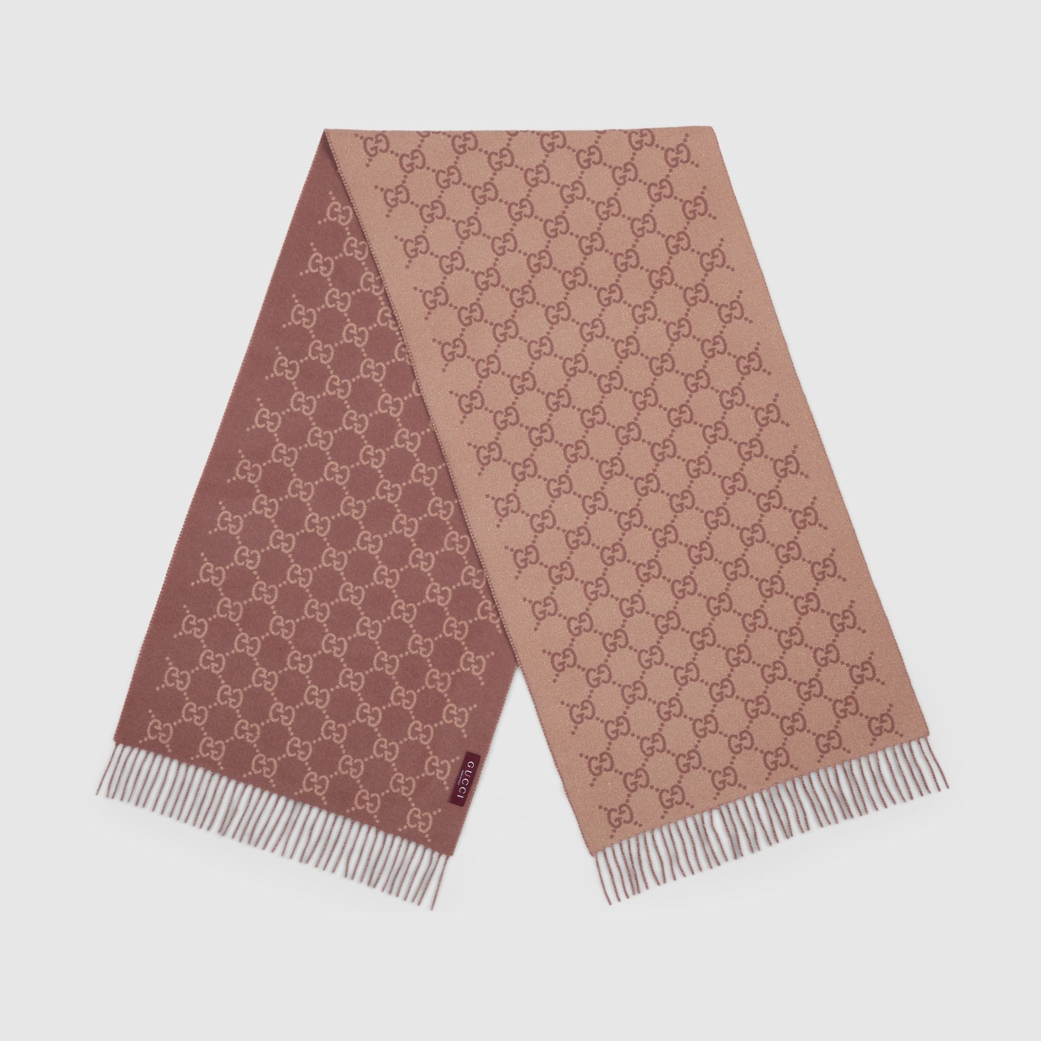  Khăn Gucci GG Cashmere Shawl 'Brown' 