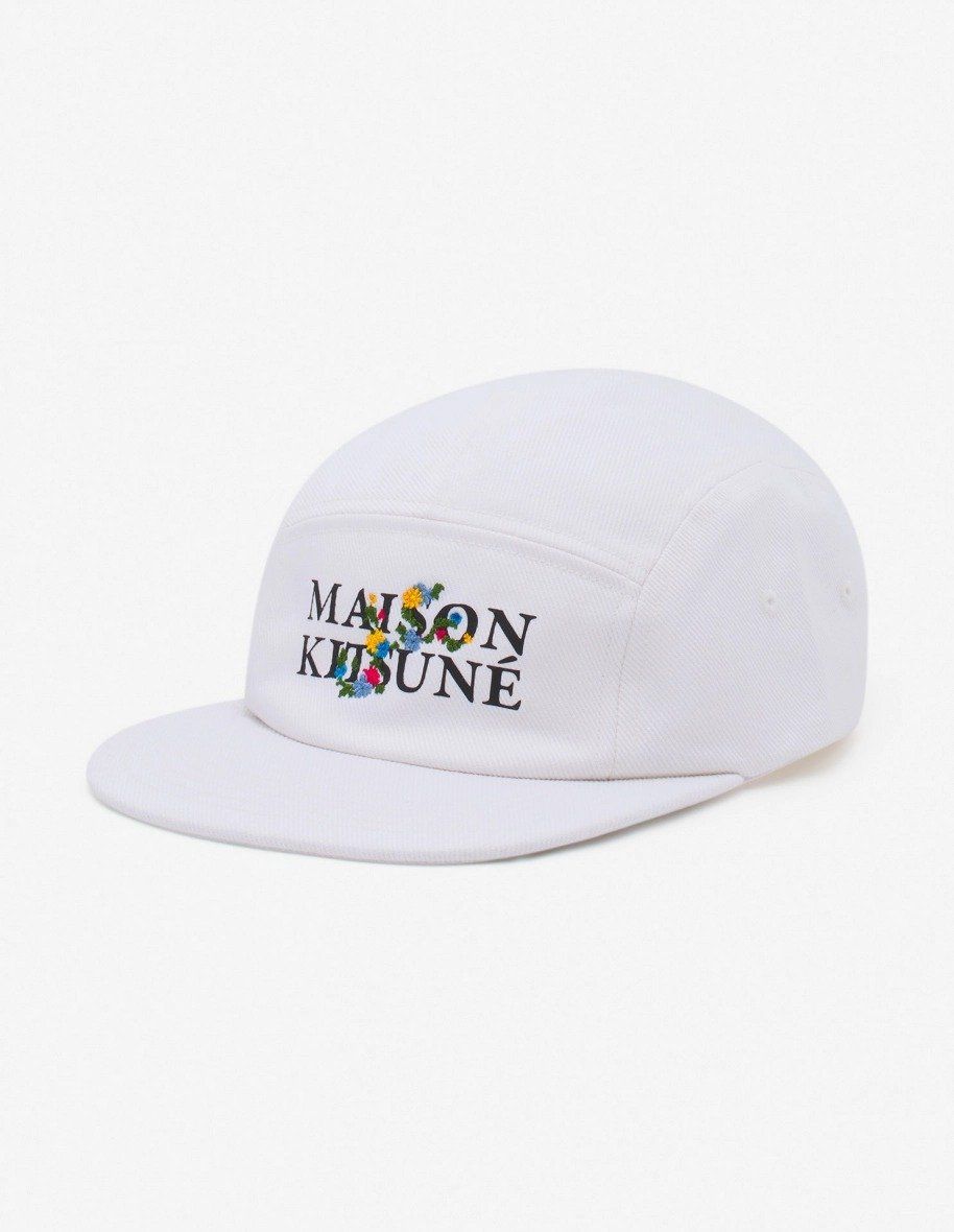  Mũ Maison Kitsune Flowers 5P Cap 'White' 
