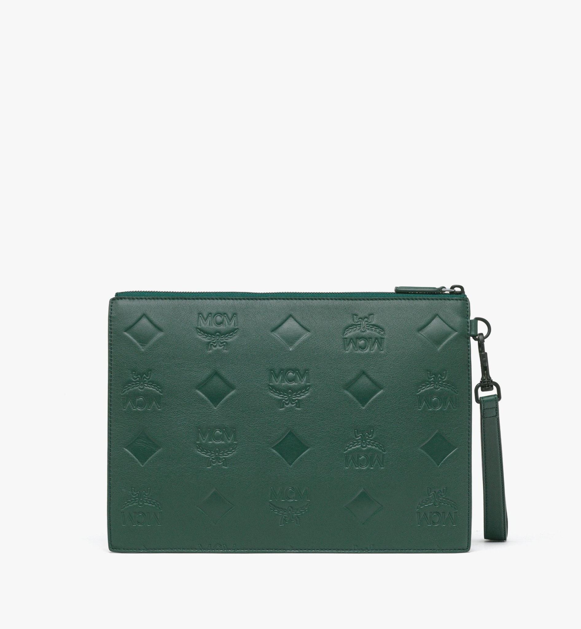  Túi MCM Aren Wristlet Zip Pouch 'Green' 