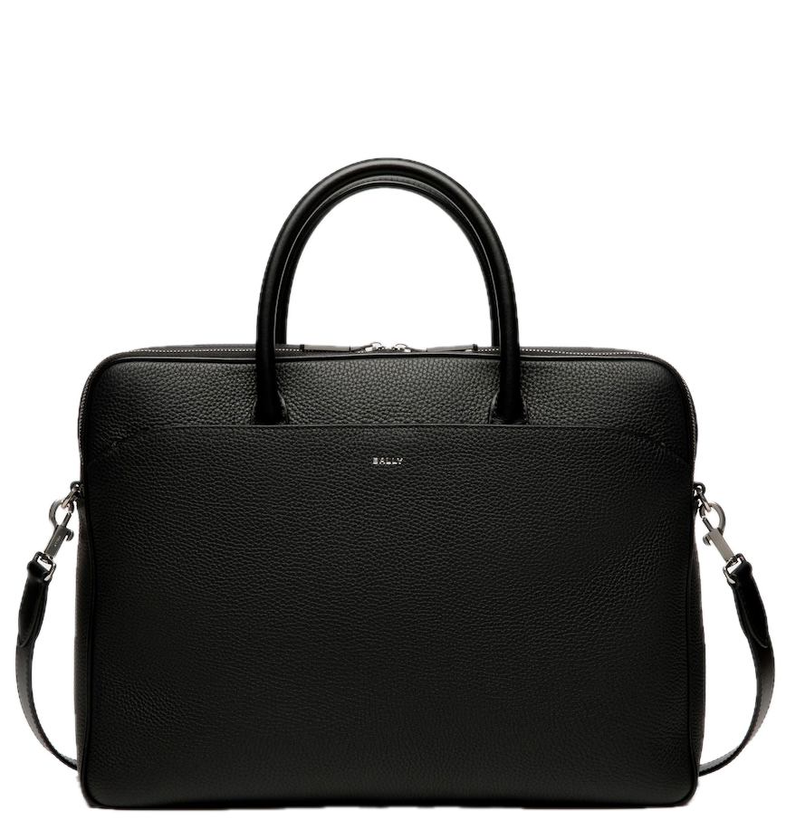  Túi Nam Bally Oeden Briefcase In Leather 'Black' 