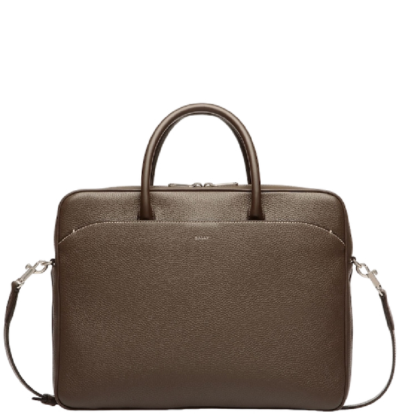  Túi Nam Bally Oeden Briefcase In Leather 'Ebano' 
