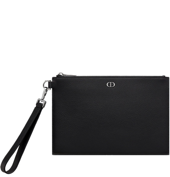  Túi Nam Dior A5 Pouch Grained 'Black' 