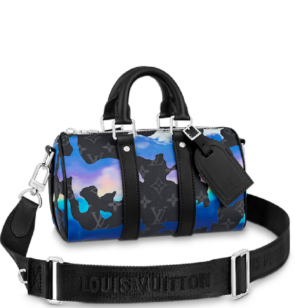  Túi Nam Louis Vuitton Keepall 25 Bag 'Black Blue' 