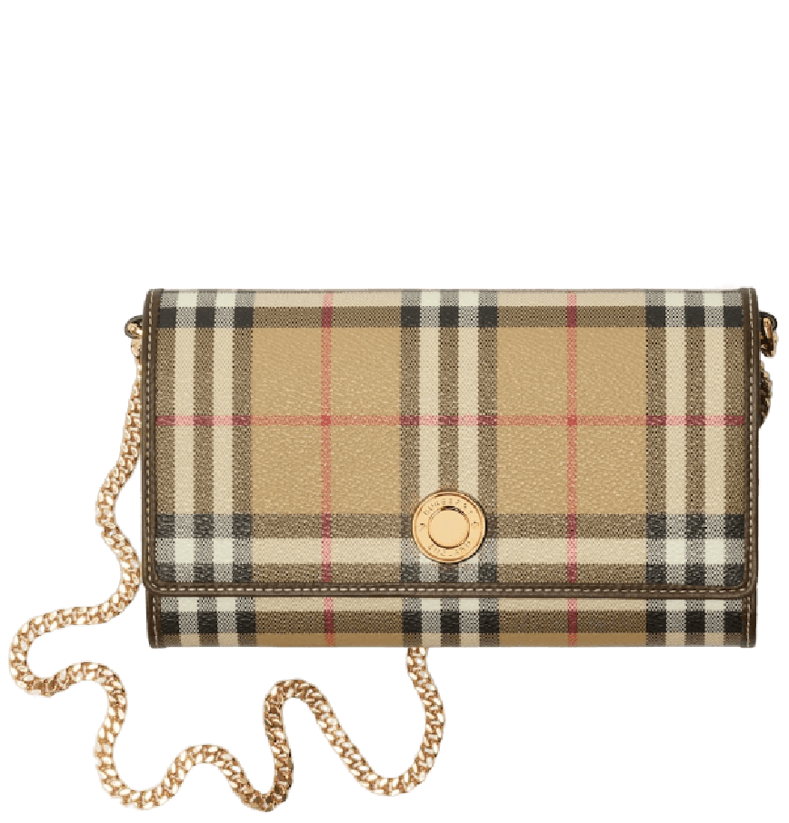  Ví Nữ Burberry Check Chain Strap Wallet 'Beige' 