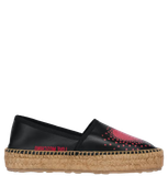  Giày Moschino Nữ Exploding Heart Calfskin Espadrilles 'Black' 