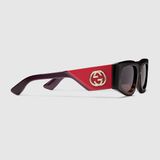  Kính Nữ Gucci Rectangular Sunglasses 'Tortoiseshell' 
