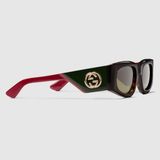  Kính Nữ Gucci Rectangular Sunglasses 'Tortoiseshell' 
