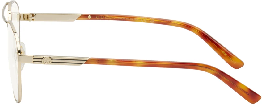  Kính Nam Gucci Aviator Sunglasses 'Gold' 