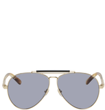 Kính Nam Gucci Aviator Sunglasses 'Gold Blue' 