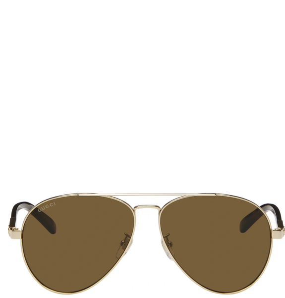  Kính Nam Gucci Aviator Sunglasses 'Gold Brown' 