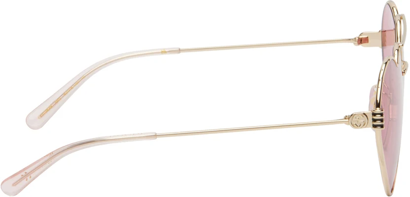  Kính Nam Gucci Heart Sunglasses 'Gold Red' 