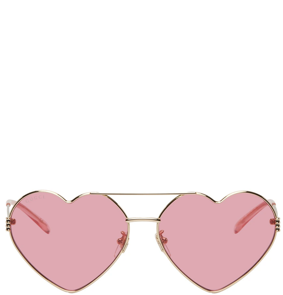  Kính Nam Gucci Heart Sunglasses 'Gold Red' 