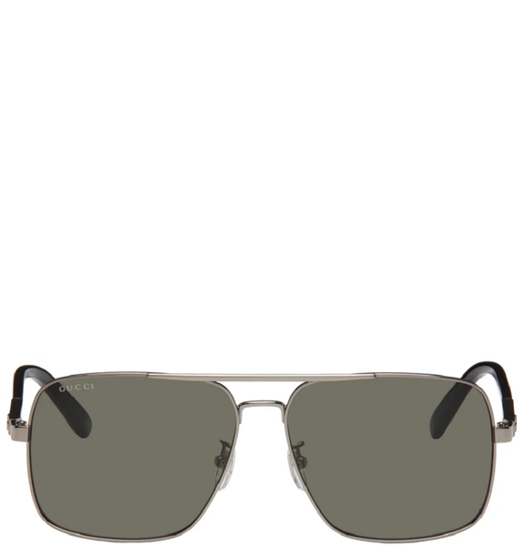  Kính Nam Gucci Navigator Sunglasses 'Gunmeta' 