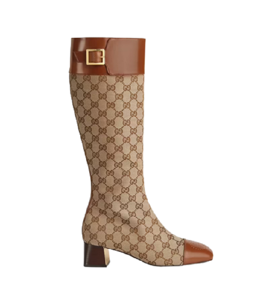  Giày Nữ Gucci GG Knee High Boot 'Beige' 