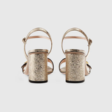  Dép Gucci Nữ Metallic Laminate Mid Heel Sandal 'Gold' 