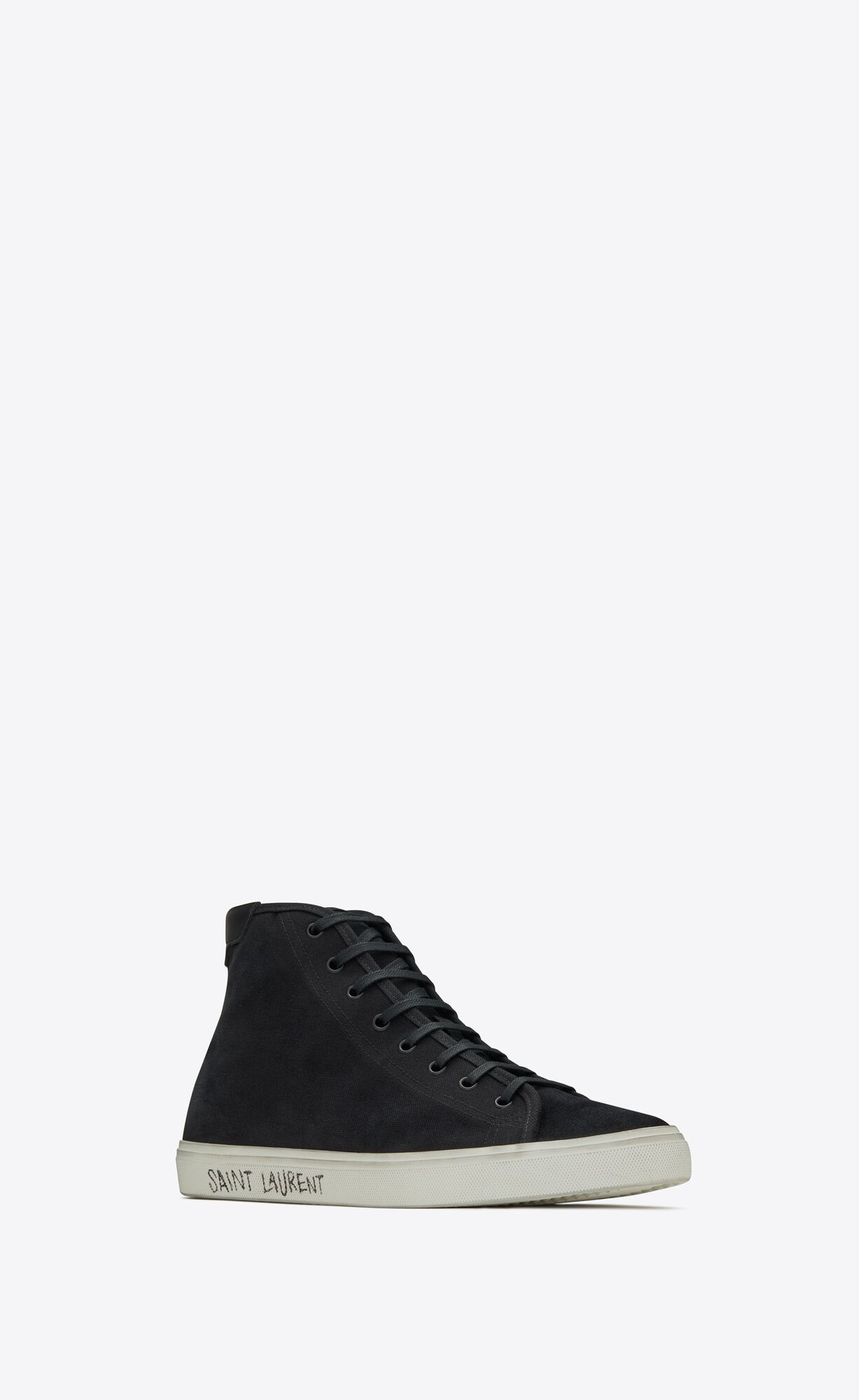  Giày Nam Saint Laurent Malibu Mid Top 'Black' 