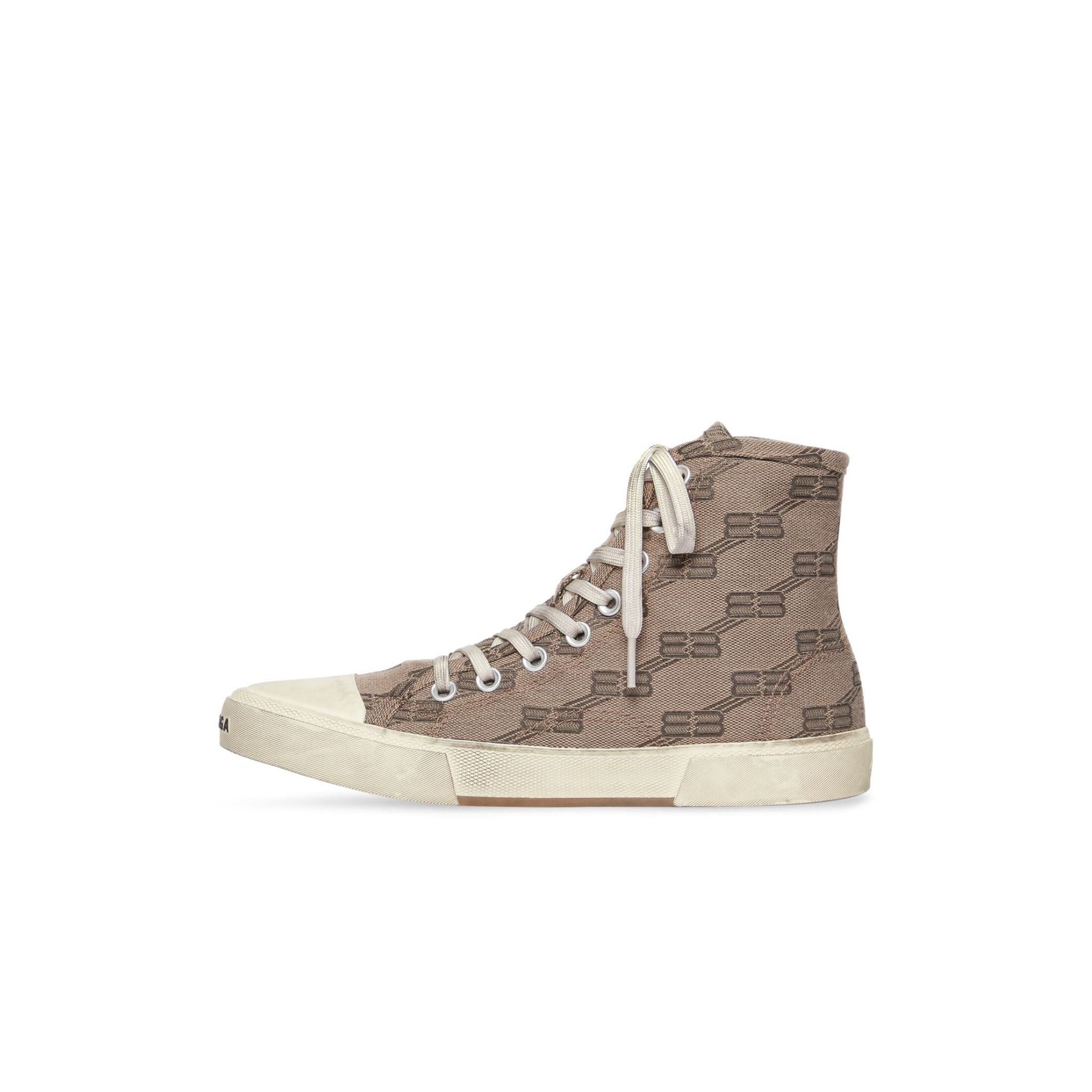  Giày Balenciaga Paris High Top Trainers Bb Monogram 'Dark Grey' 