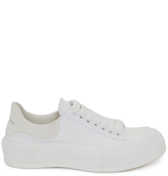  Giày Nữ Alexander McQueen Deck Lace Up Plimsoll 'White' 