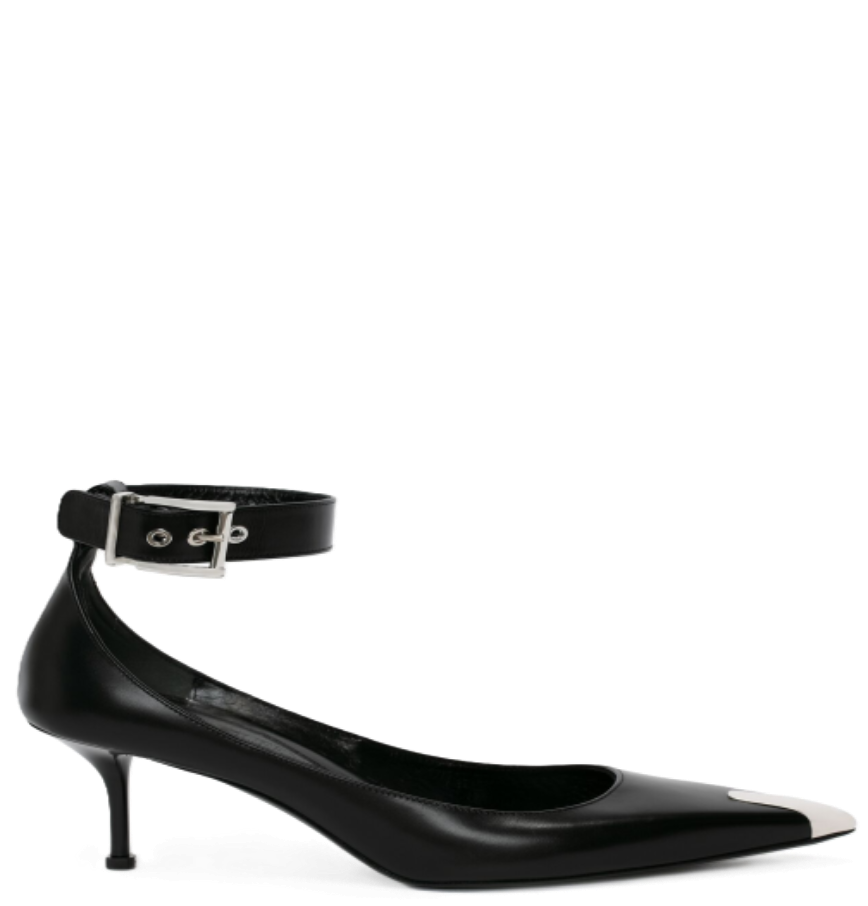  Giày Nữ Alexander McQueen Punk Ankle 'Black' 