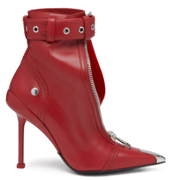  Giày Nữ Alexander McQueen Slash Biker 'Red' 