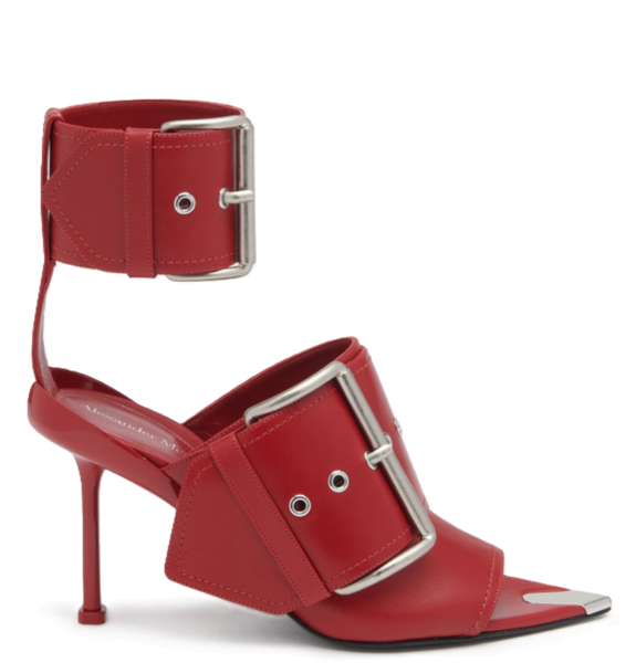  Giày Nữ Alexander McQueen Slash Buckle 'Red' 