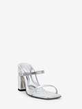  Giày Nữ Alexander McQueen Seal Strap Mule 'Silver' 