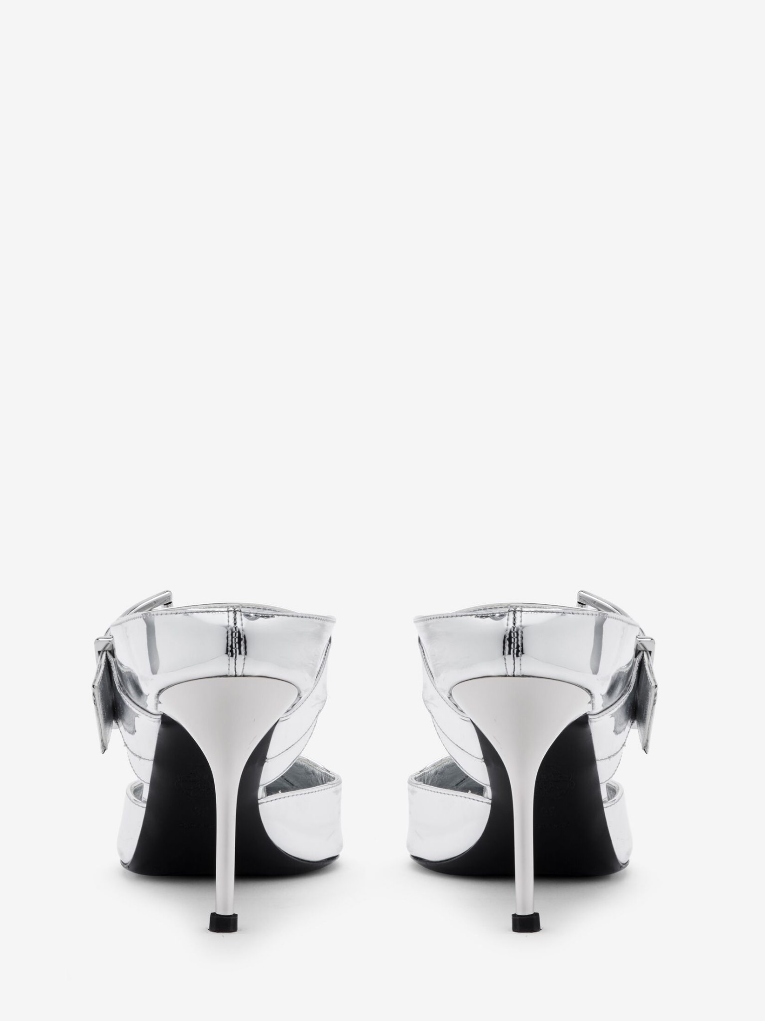 Giày Nữ Alexander McQueen Punk Buckle 'Silver' 