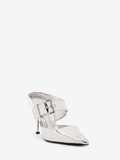  Giày Nữ Alexander McQueen Punk Buckle 'Silver' 