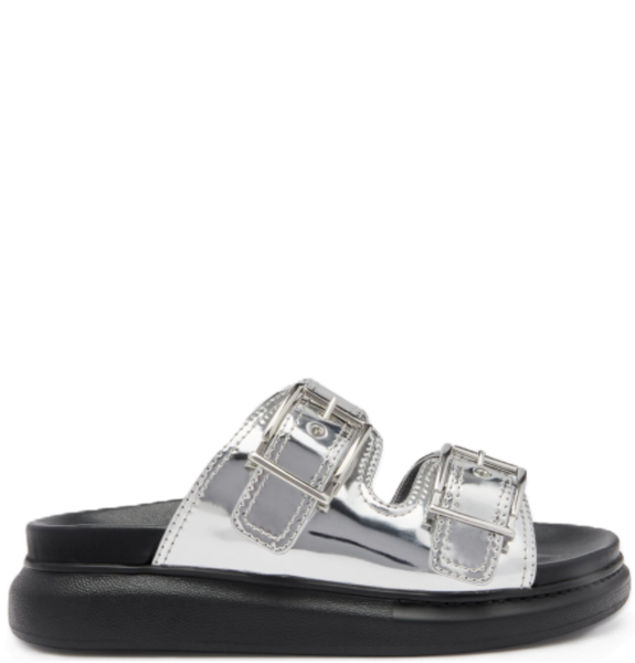  Giày Nữ Alexander McQueen Hybrid Slide 'Silver' 