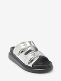  Giày Nữ Alexander McQueen Hybrid Slide 'Silver' 